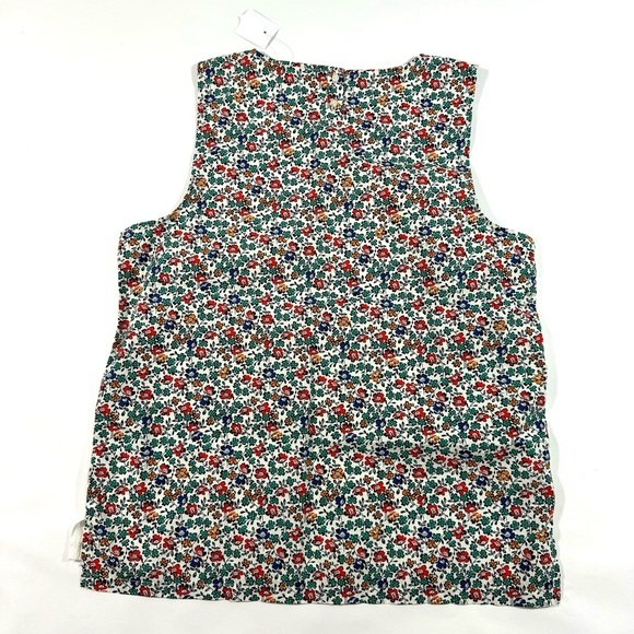 New J Crew Factory Contrast Sleeveless Tank Top White Floral H6132 - Picture 2 of 6